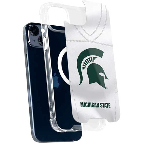 Michigan State University White Jersey iPhone 14 MagSafe Case