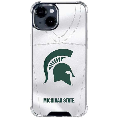 Michigan State University White Jersey iPhone 14 Plus Clear Case
