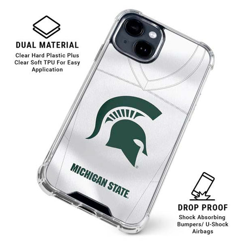 Michigan State University White Jersey iPhone 14 Plus Clear Case