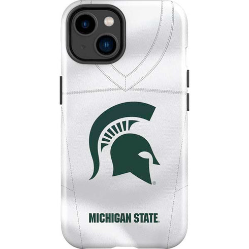 Michigan State University White Jersey iPhone 14 Plus Impact Case