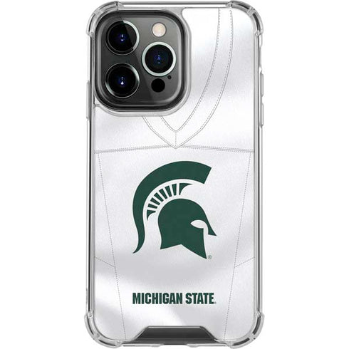 Michigan State University White Jersey iPhone 14 Pro Clear Case