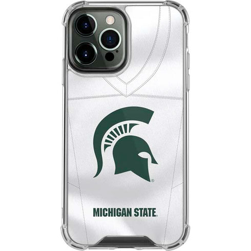 Michigan State University White Jersey iPhone 14 Pro Max Clear Case