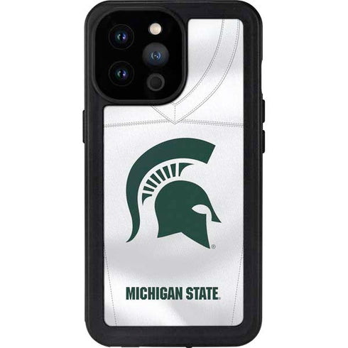 Michigan State University White Jersey iPhone 14 Pro Max Waterproof Case