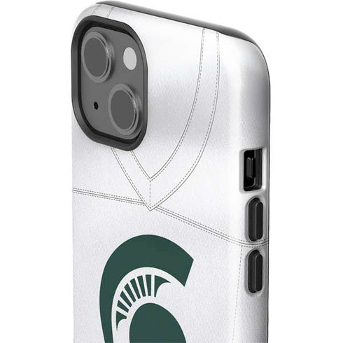Michigan State University White Jersey iPhone 15 Plus Impact Case