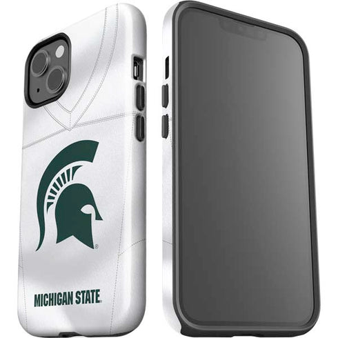 Michigan State University White Jersey iPhone 15 Plus Impact Case