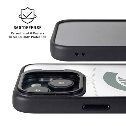 Michigan State University White Jersey iPhone 15 Plus Kickstand Case