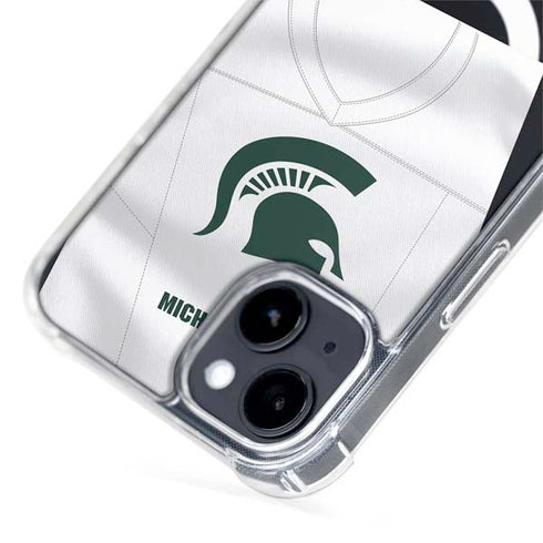 Michigan State University White Jersey iPhone 15 Plus MagSafe Case