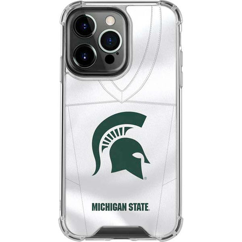 Michigan State University White Jersey iPhone 15 Pro Clear Case