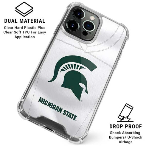 Michigan State University White Jersey iPhone 15 Pro Clear Case