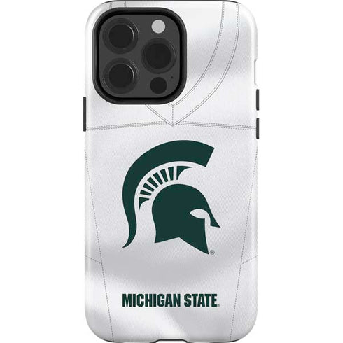 Michigan State University White Jersey iPhone 15 Pro Impact Case