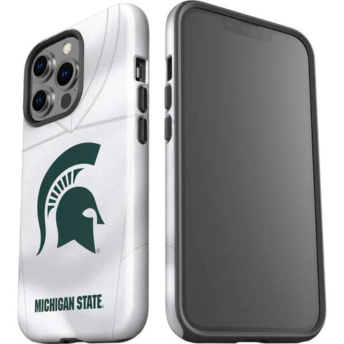 Michigan State University White Jersey iPhone 15 Pro Impact Case