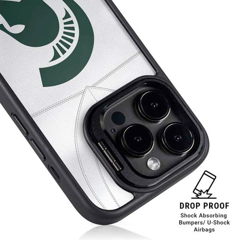 Michigan State University White Jersey iPhone 15 Pro Kickstand Case