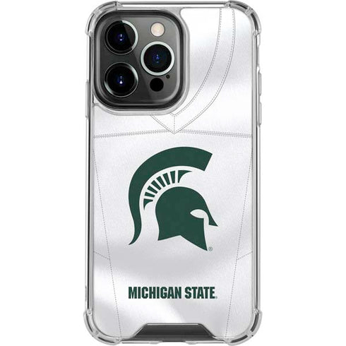Michigan State University White Jersey iPhone 15 Pro Max Clear Case