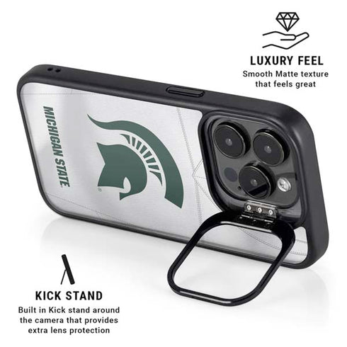 Michigan State University White Jersey iPhone 15 Pro Max Kickstand Case