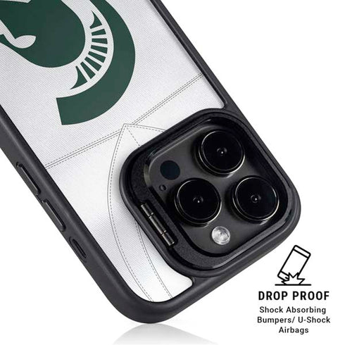 Michigan State University White Jersey iPhone 15 Pro Max Kickstand Case