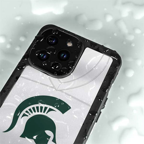 Michigan State University White Jersey iPhone 15 Pro Waterproof Case