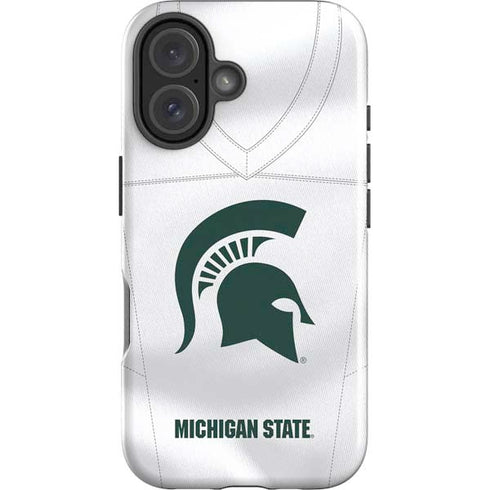 Michigan State University White Jersey iPhone 16 Impact Case