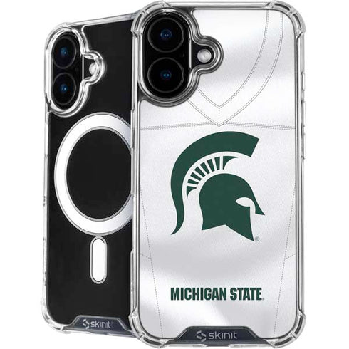 Michigan State University White Jersey iPhone 16 MagSafe Case