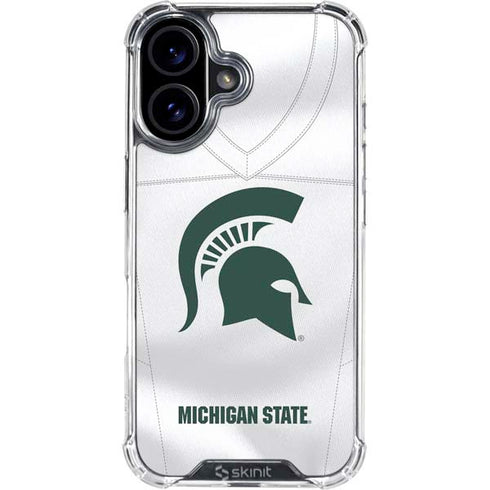 Michigan State University White Jersey iPhone 16 Plus Clear Case