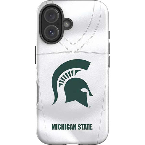 Michigan State University White Jersey iPhone 16 Plus Impact Case