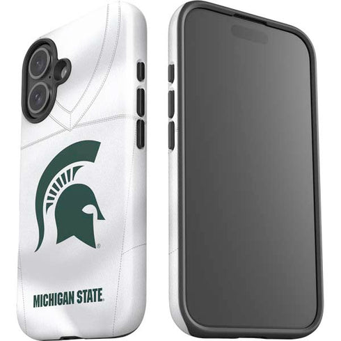 Michigan State University White Jersey iPhone 16 Plus Impact Case