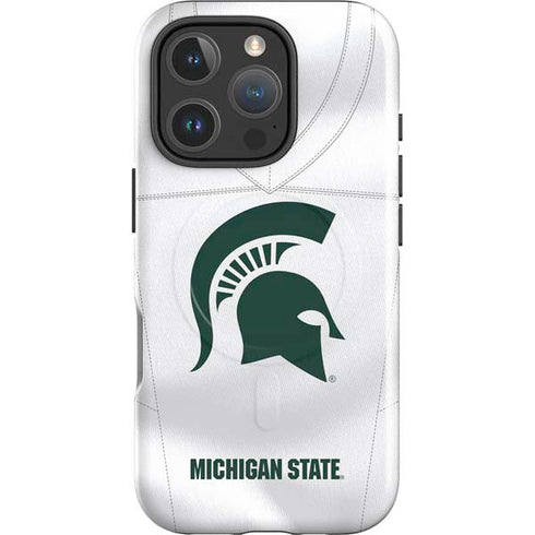 Michigan State University White Jersey iPhone 16 Pro Max Magsafe Impact Case