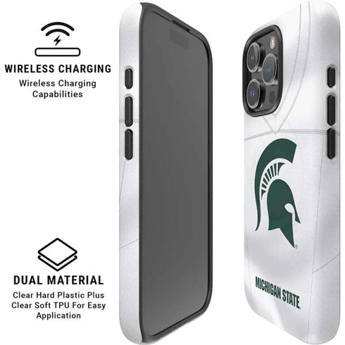 Michigan State University White Jersey iPhone 16 Pro Max Magsafe Impact Case