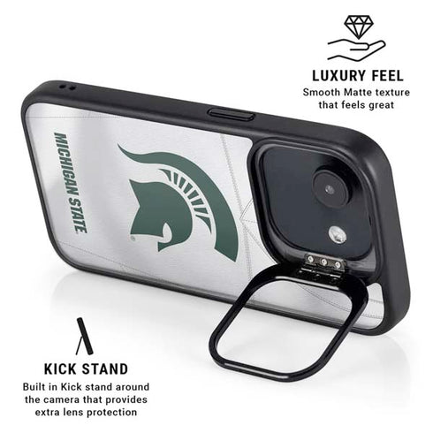Michigan State University White Jersey iPhone 16e Kickstand Case