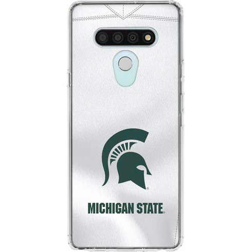 Michigan State University White Jersey LG Stylo 6 Clear Case
