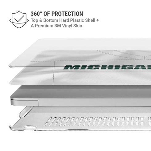 Michigan State University White Jersey MacBook Pro 16in (2021-25) Case plus Skin