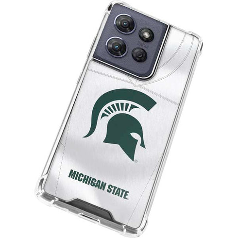 Michigan State University White Jersey Moto G 5G (2025) Clear Case