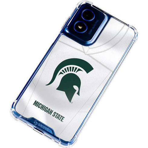 Michigan State University White Jersey Moto G Play 4G (2024) Clear Case