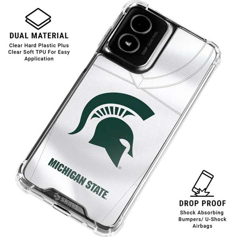 Michigan State University White Jersey Moto G Power 5G (2024) Clear Case