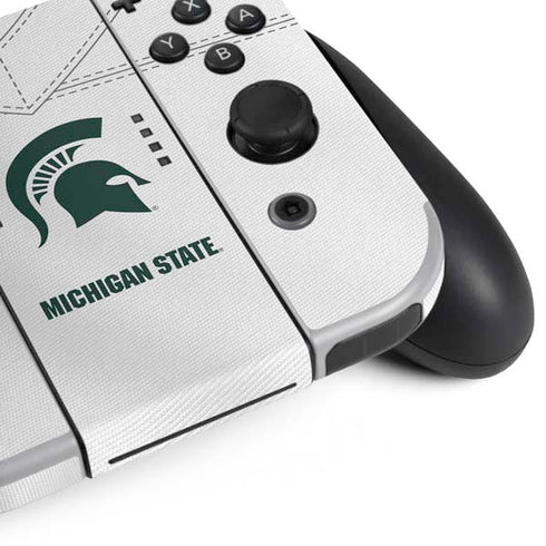 Michigan State University White Jersey Nintendo Switch OLED (2021) Skin