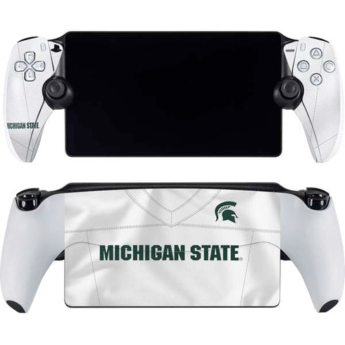 Michigan State University White Jersey PlayStation Portal Remote Player Skin