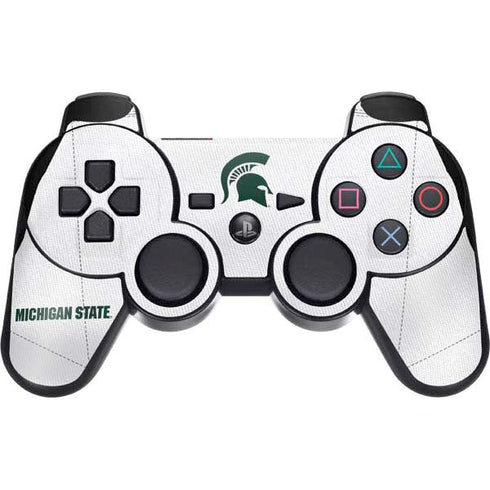 Michigan State University White Jersey PS3 Dual Shock wireless controller Skin