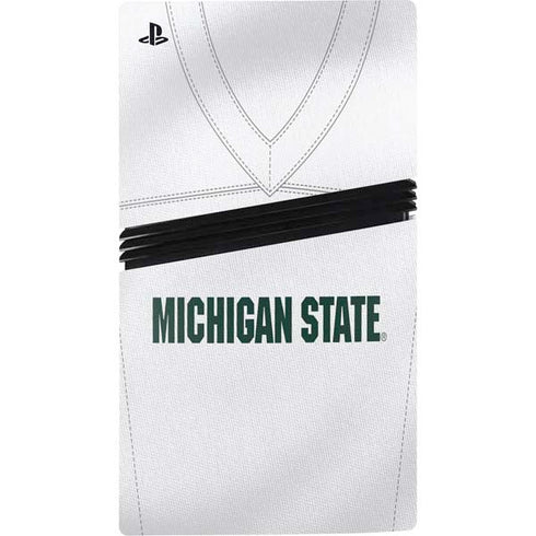 Michigan State University White Jersey PS5 Pro Disk Bundle Skin