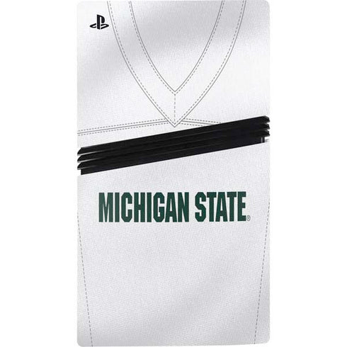 Michigan State University White Jersey PS5 Pro Disk Console Skin