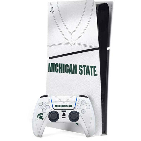 Michigan State University White Jersey PS5 Slim Digital Edition Bundle Skin