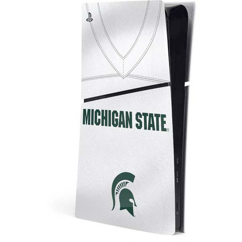 Michigan State University White Jersey PS5 Slim Digital Edition Console Skin
