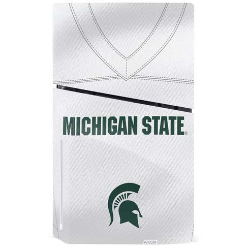 Michigan State University White Jersey PS5 Slim Disk Bundle Skin