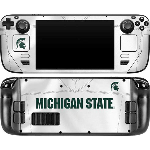 Michigan State University White Jersey Steam Deck Handheld Gaming Computer OLED Skin