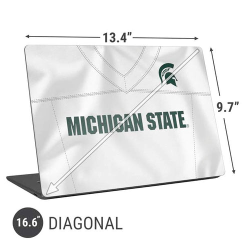 Michigan State University White Jersey Universal Laptop 16.6in (13.4 x 9.7in) Skin