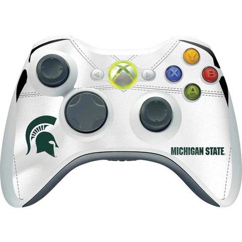 Michigan State University White Jersey Xbox 360 Wireless Controller Skin