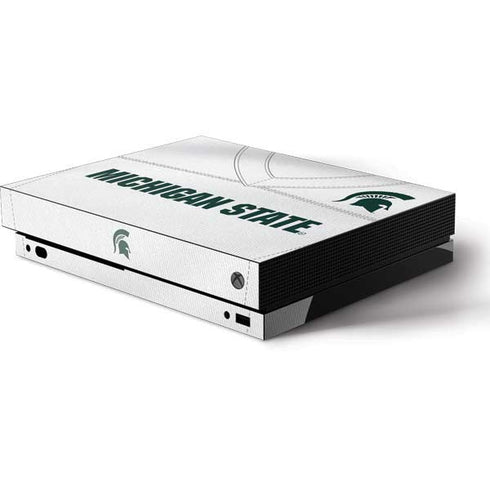 Michigan State University White Jersey Xbox One X Console Skin