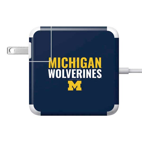 University of Michigan Wolverines M 85W Power Adapter (15 and 17 inch MacBook Pro Charger) Skin