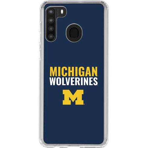 University of Michigan Wolverines M Galaxy A21 Clear Case