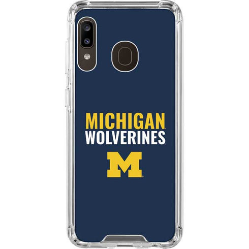University of Michigan Wolverines M Galaxy A30 Clear Case
