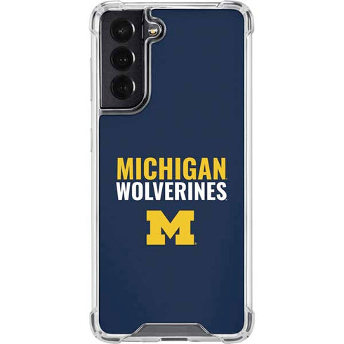 University of Michigan Wolverines M Galaxy S22 Clear Case