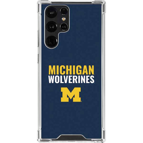 University of Michigan Wolverines M Galaxy S22 Ultra Clear Case